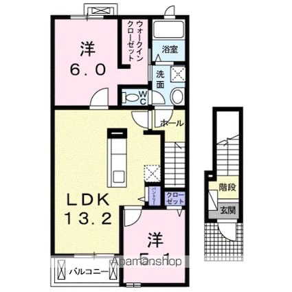 ビ・オーラ千（ＳＥＮ）[2LDK/58.7m2]の間取図