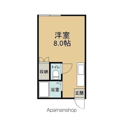 ノーウェアルーム２[1R/23.14m2]の間取図