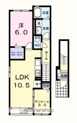 ベルデ[1LDK/48.92m2]の間取図
