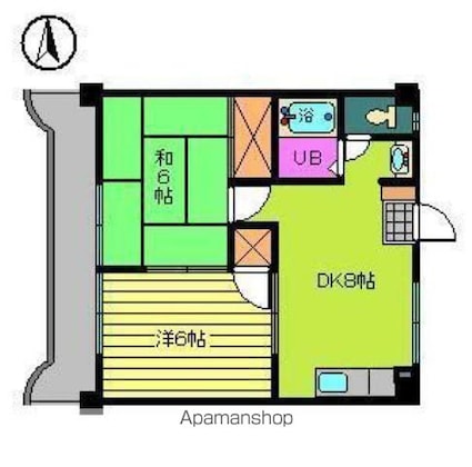レジデンス華[2DK/40.95m2]の間取図