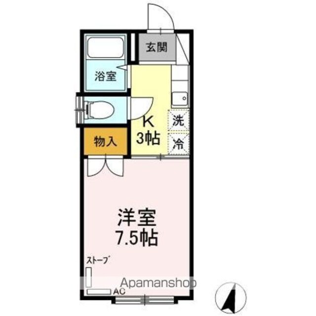 フォレスト[1K/23.59m2]の間取図