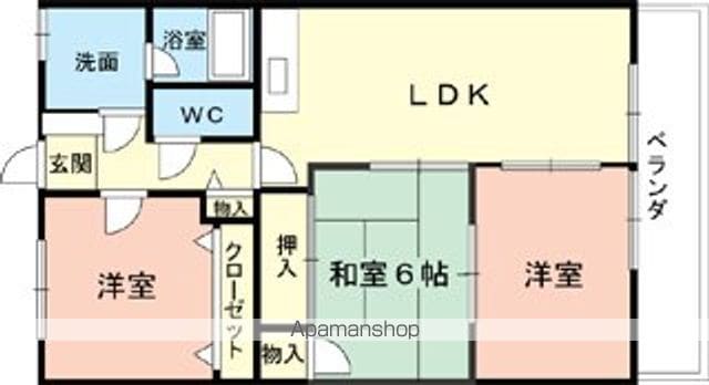 カサ・デ・わさⅡ[3LDK/67.4m2]の間取図