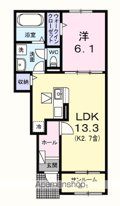 エール　ドゥ[1LDK/50.05m2]の間取図