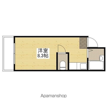 シリウス東平塚[1R/18.19m2]の間取図