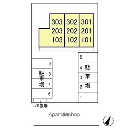 ベルフィーユ吾妻[1K/30.27m2]の配置図
