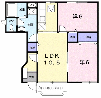 和歌山県和歌山市有家[2LDK/51.79m2]の間取図