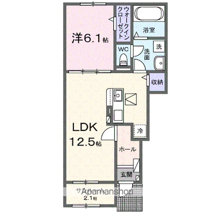 サンリット　ガーデン[1LDK/48.18m2]の間取図