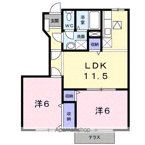 和歌山市塩屋のアパートの間取り