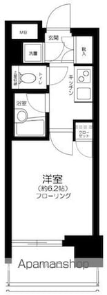 東京都港区芝浦２丁目[1K/20.6m2]の間取図