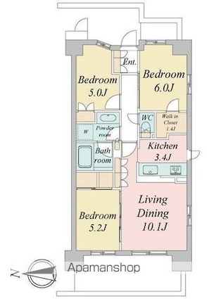 トラープランド蒼麗館[3LDK/67.22m2]の間取図