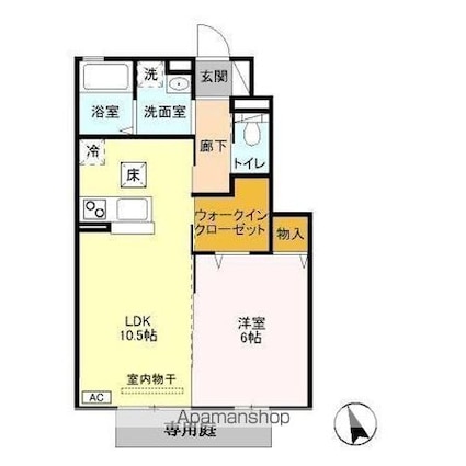 グリーンパレス[1LDK/40.99m2]の間取図