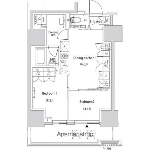 中野区本町のマンションの間取り