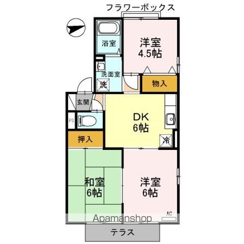 和歌山市舟津町のハイツの間取り