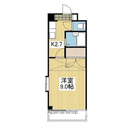 ブラウンハイム[1K/25.66m2]の間取図