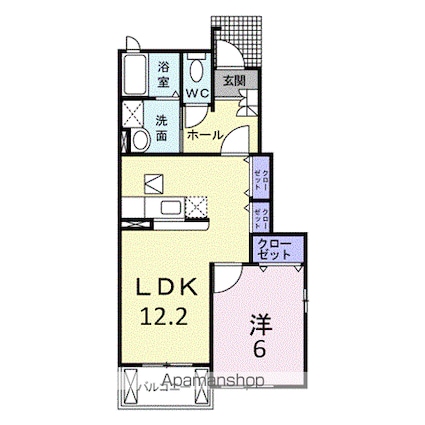 マナ　マルベリーＢ[1LDK/45.72m2]の間取図