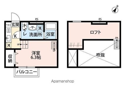 アンビエンテ千葉ＥＡＳＴ館[1R/22.22m2]の間取図