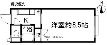 長野県長野市三輪９丁目[1K/25m2]の間取図