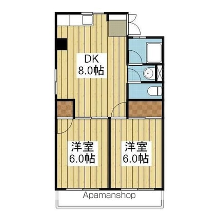 寿レジデンス[2DK/44m2]の間取図