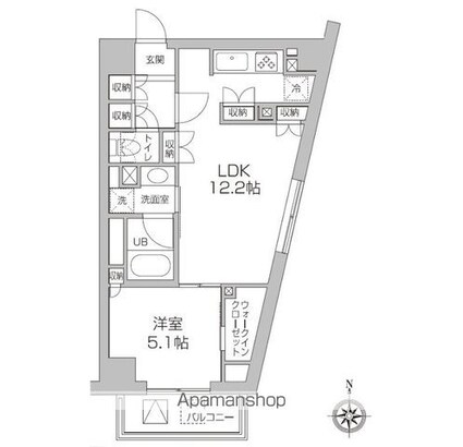 東京都杉並区高円寺南５丁目[1LDK/42.59m2]の間取図