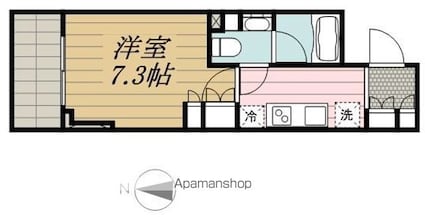 パークアクシス錦糸町レジデンス[1K/25.6m2]の間取図