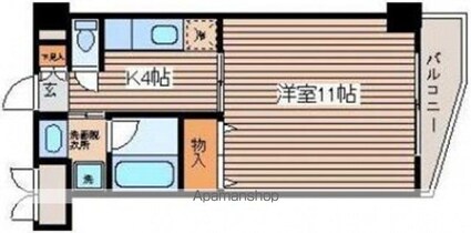 ロイヤルメゾンコウシン[1K/34.65m2]の間取図