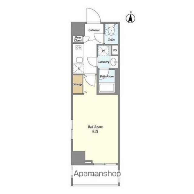 プライマルタワー錦糸町[1K/25.72m2]の間取図
