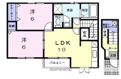 ラ・ミティエ[2LDK/55.31m2]の間取図