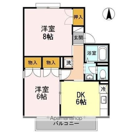 グレイスタウン　ＡＢＣＤ[2DK/47.91m2]の間取図