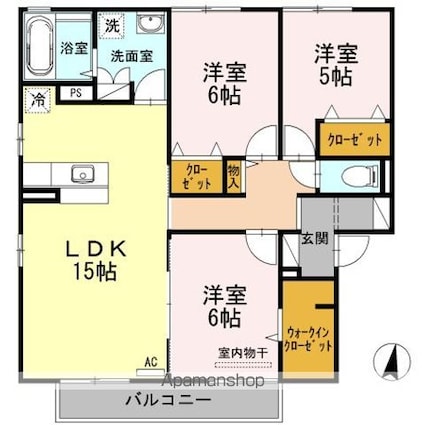 グレイスヒルズ蔵王　Ｃ棟[3LDK/77.81m2]の間取図