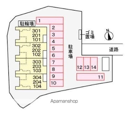 香川県高松市太田下町[2LDK/54.61m2]の配置図