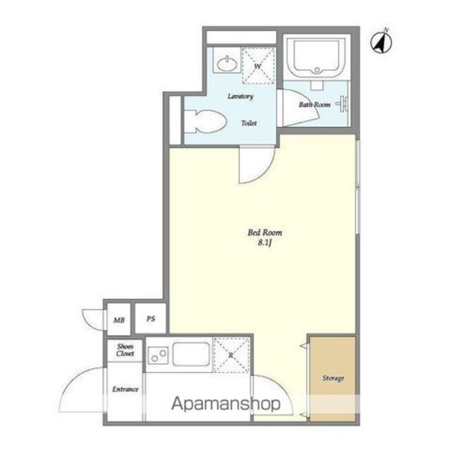 ＮＯＺＯＭＩＯ赤羽[1K/25m2]の間取図