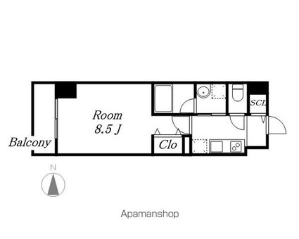 リシュドール名駅南[1K/27.7m2]の間取図