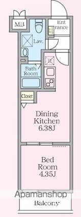 東京都練馬区桜台４丁目[1DK/25.51m2]の間取図