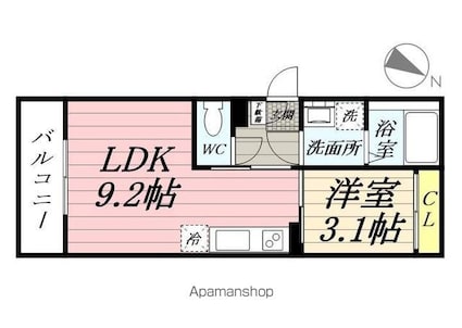 ＲＥＧＡＬＥＳＴ　ａｓｔｅｒＭＮ[1LDK/29.81m2]の間取図