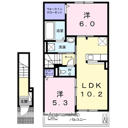 ミルクロワール　Ⅰ[2LDK/54.85m2]の間取図