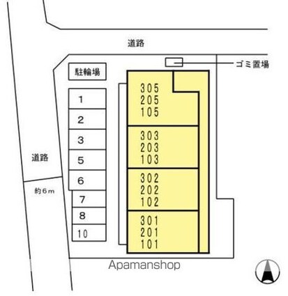 和歌山県和歌山市黒田[1LDK/41.67m2]の配置図