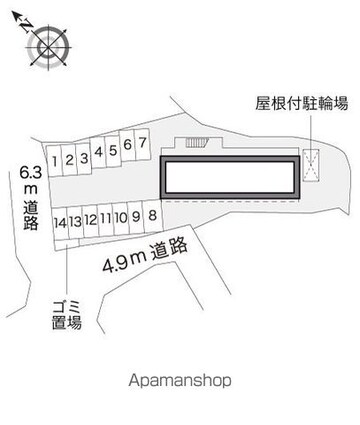 レオパレスフロンティア[1K/20.28m2]の配置図