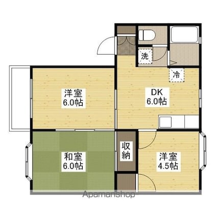 コーポ柿原[3DK/46.37m2]の間取図