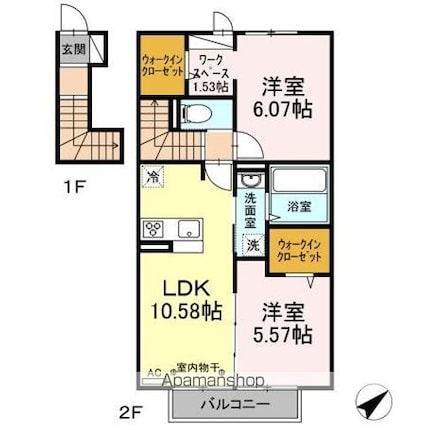 セプタンブル[2LDK/59.58m2]の間取図