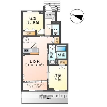 ベルスーズ[2LDK/50.04m2]の間取図