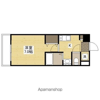 イマニシビル[1K/25.52m2]の間取図