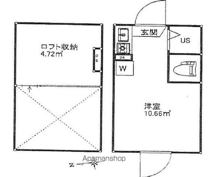 フェリスコサージュ[1R/10.86m2]の間取図