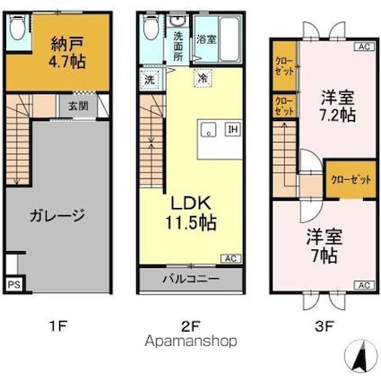 ガレージハウス東北福祉大前駅[2LDK/76.17m2]の間取図
