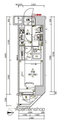 メインステージ南砂町Ⅱ[1K/25.65m2]の間取図
