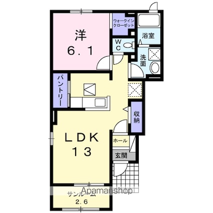 茨城県神栖市知手中央３丁目[1LDK/50.09m2]の間取図