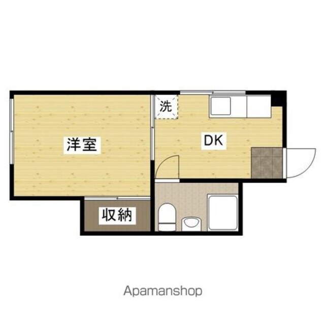ＴＢＳ西平塚ビル[1K/24m2]の間取図