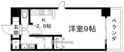 エンゼルプラザ大津中央[1K/28.35m2]の間取図