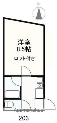 メサヴェルデ木太[1K/24.54m2]の間取図