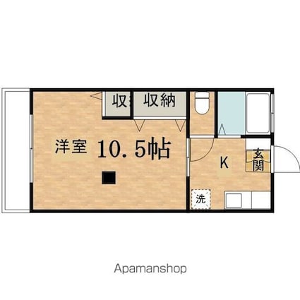 フェリオ日野[1K/29.77m2]の間取図