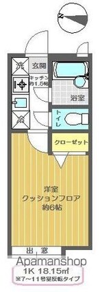 ピア・フェニックスⅡ[1K/18.15m2]の間取図